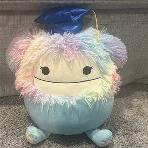 12 in Zozo the Blue Bigfoot Blue Graduation Cap Squishmallow
